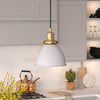 Camden&Wells - Madison 8" Metal Pendant - Cool Gray/Brass