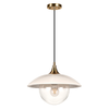 Camden&Wells - Alvia Clear Glass Pendant - Pearled White/Brass