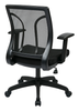 OSP Home Furnishings - Screen Back Chair with Mesh Seat with Height Adjustable Arms - Black