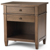 Simpli Home - Carlton Bedside Table - Rustic Natural Aged Brown