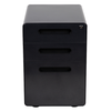 Flash Furniture - Ergonomic 3-Drawer Mobile Locking Filing Cabinet Storage Organizer-Black - Black