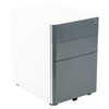 Flash Furniture - Modern 3-Drawer Mobile Locking Filing Cabinet-White with Charcoal Faceplate - White and Charcoal