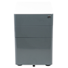 Flash Furniture - Modern 3-Drawer Mobile Locking Filing Cabinet-White with Charcoal Faceplate - White and Charcoal