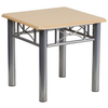 Flash Furniture - Laminate End Table with Silver Steel Frame - Natural