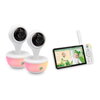 LeapFrog - 1080p WiFi Remote Access 2 Camera Video Baby Monitor with 5” Display, Night Light, Color Night Vision - white