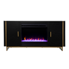 Southern Enterprises - Biddenham Color Changing Fireplace- Media Storage - Black and gold finish