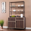 Southern Enterprises - Attingham Kitchen Storage Shelf - Brown, black, and natural finish