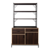 Southern Enterprises - Attingham Kitchen Storage Shelf - Brown, black, and natural finish