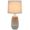 Simple Designs Ceramic Oblong Table Lamp, Light Wood and Gray - Gray/light wood