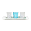 Elegant Designs Winter Wonderland Candle Set of 3, Blue Frost - Blue Frost