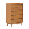 Walker Edison - Mid Century Modern Solid Wood Tray-Top 6-Drawer Dresser - Caramel