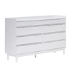 Walker Edison - Mid Century Modern Solid Wood Tray-Top 9-Drawer Dresser - White