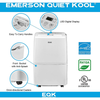 Emerson Quiet Kool - New DOE Standard 50 Pint Dehumidifier (Old DOE 70 Pint), Wifi and Voice Control, Works w Amazon Alexa and Google Home - White