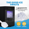 NewAir - 44lb. Nugget Countertop Ice Maker with Self-Cleaning Function - Black stainless steel