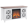 Camden&Wells - Colton Log Fireplace TV Stand for TVs up to 55" - White/Gray Oak