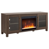 Camden&Wells - Quincy Log Fireplace TV Stand for TVs up to 65" - Alder Brown