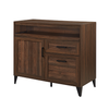 Walker Edison - Modern Storage Secretary Desk with Gliding Shelf - Dark Walnut