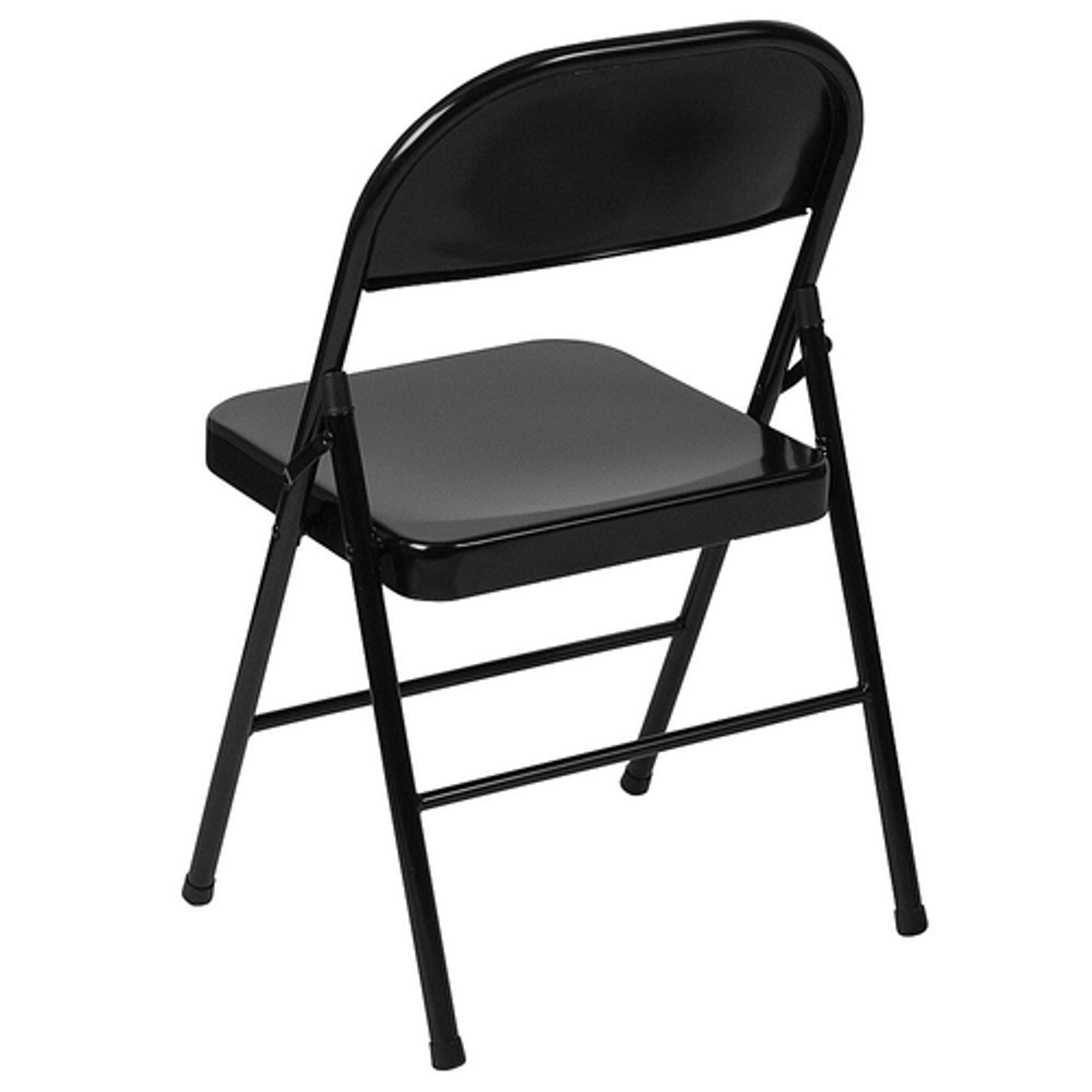 Flash Furniture - 4 Pack HERCULES Series Double Braced Metal Folding Chair - Black