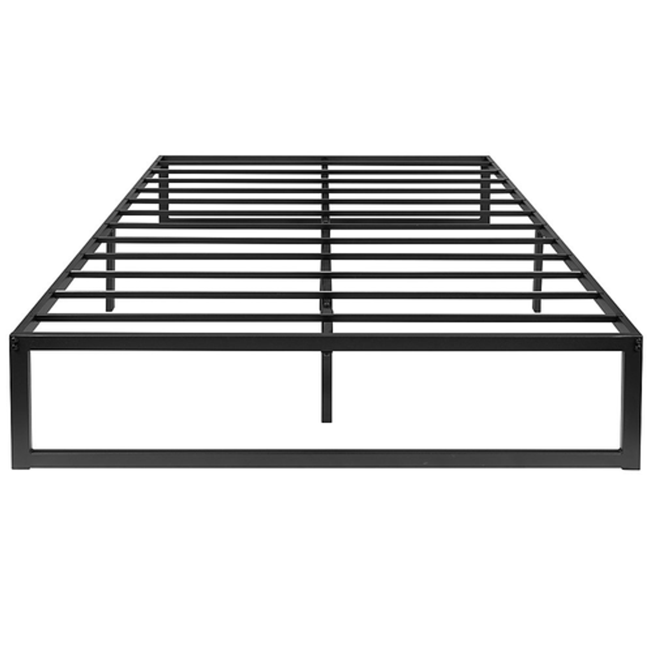 Flash Furniture - Universal 14 Inch Metal Platform Bed Frame - No Box Spring Needed w/ Steel Slat Support and Quick Lock Functionality - Black