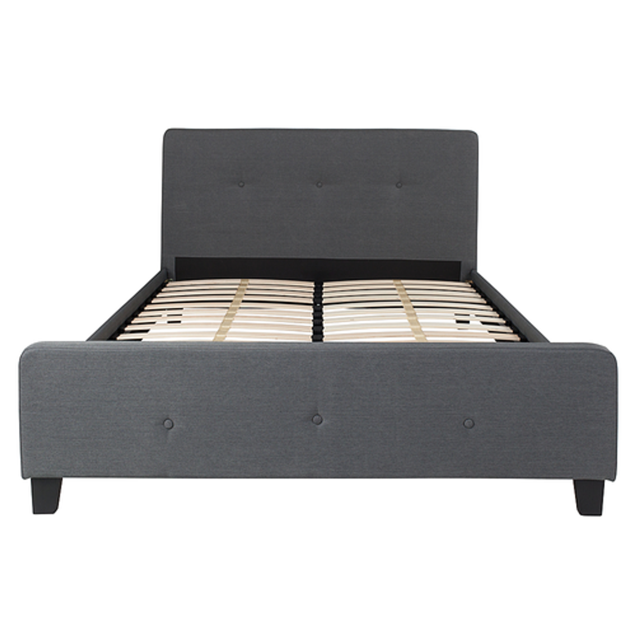 Flash Furniture - Tribeca Button Tufted Upholstered Platform Bed - Dark Gray