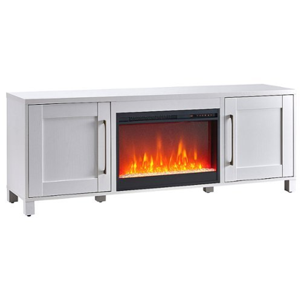 Camden&Wells - Chabot Crystal Fireplace TV Stand for TVs up to 80" - White