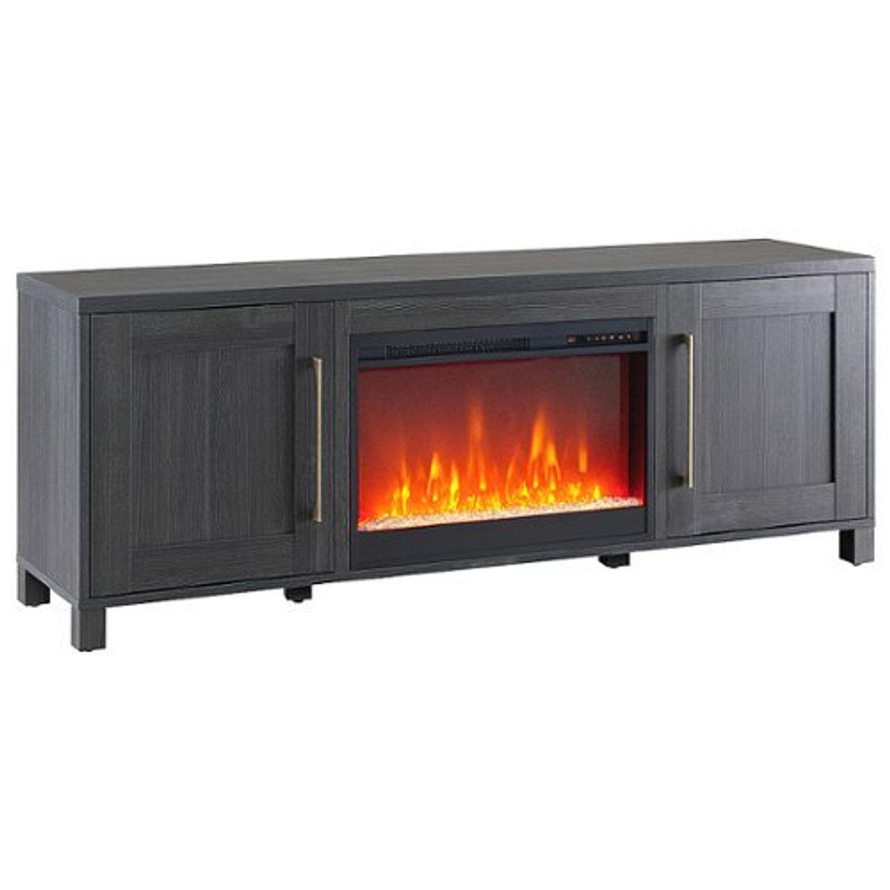 Camden&Wells - Chabot Crystal Fireplace TV Stand for TVs up to 80" - Charcoal Gray