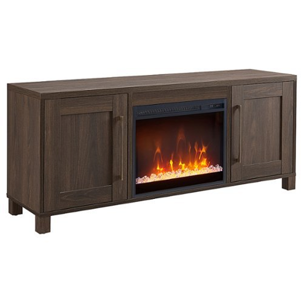 Camden&Wells - Chabot Crystal Fireplace TV Stand for TVs up to 65" - Alder Brown