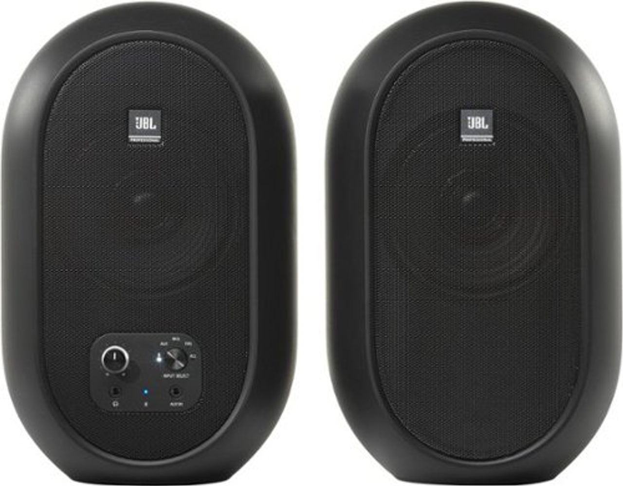 JBL - Compact Desktop Reference Monitor Speakers with Bluetooth Black - Black