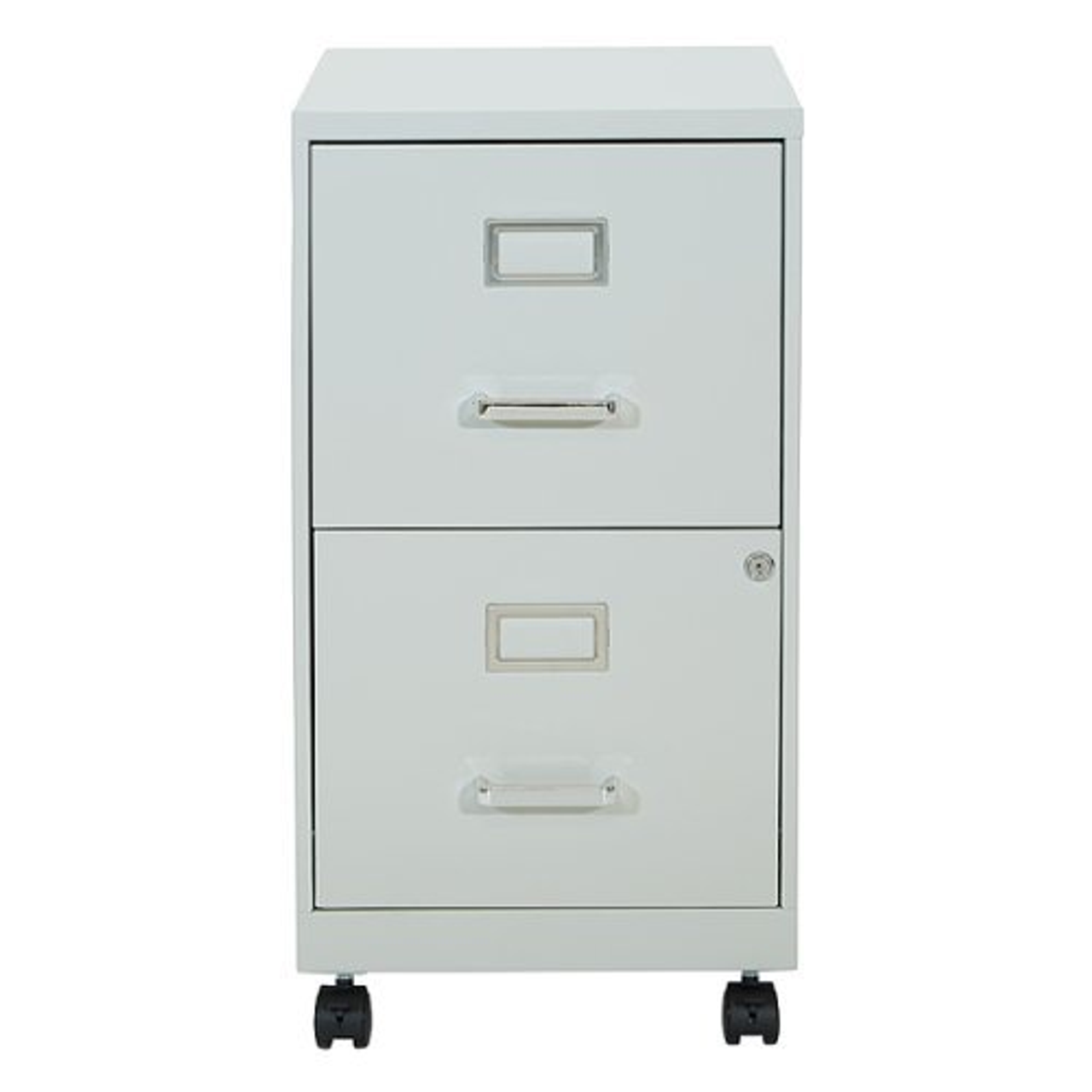 OSP Home Furnishings - 2 Drawer Mobile Locking Metal File Cabinet - Gray