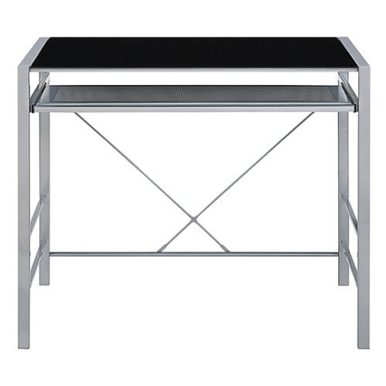 OSP Home Furnishings - Zephyr Computer Desk - Black/Silver