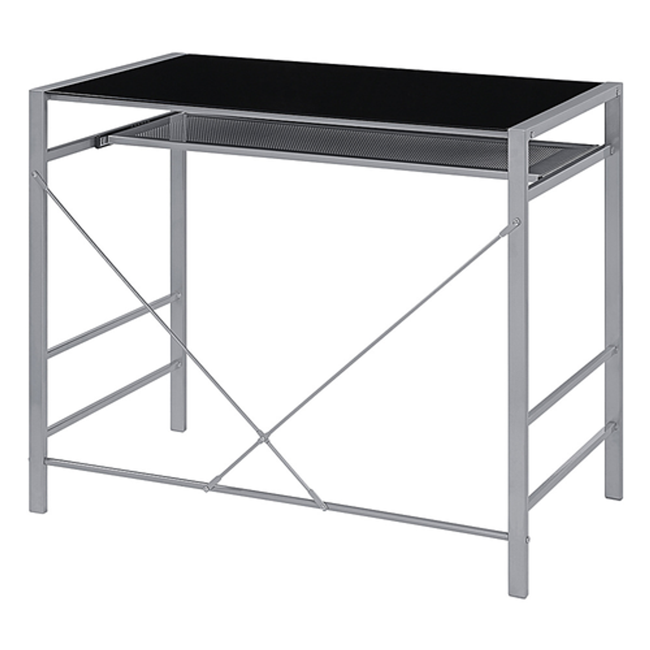 OSP Home Furnishings - Zephyr Computer Desk - Black/Silver