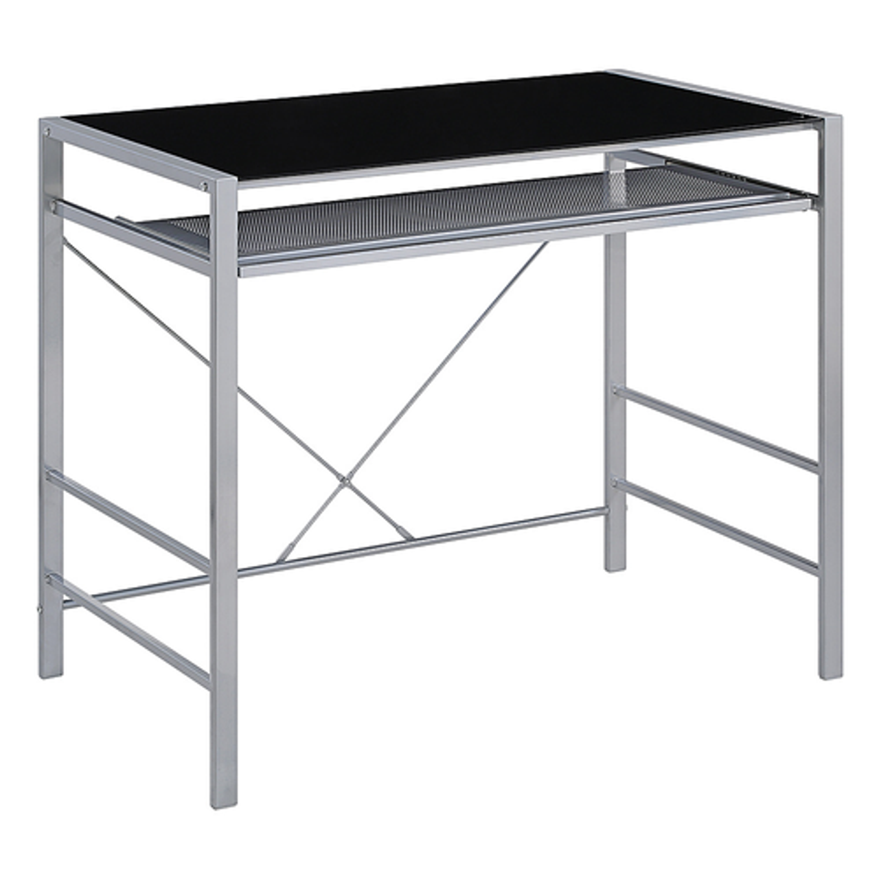 OSP Home Furnishings - Zephyr Computer Desk - Black/Silver