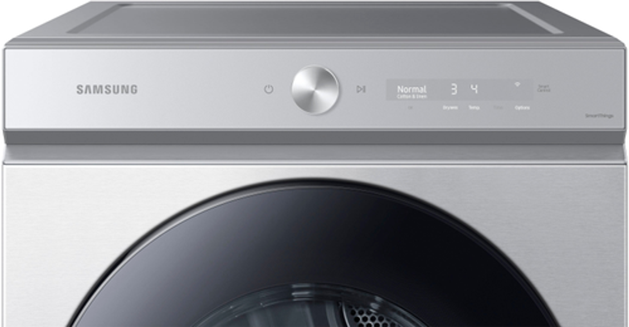 Samsung - Bespoke 7.6 cu. ft. Ultra Capacity Electric Dryer with Super Speed Dry and AI Smart Dial - Silver steel