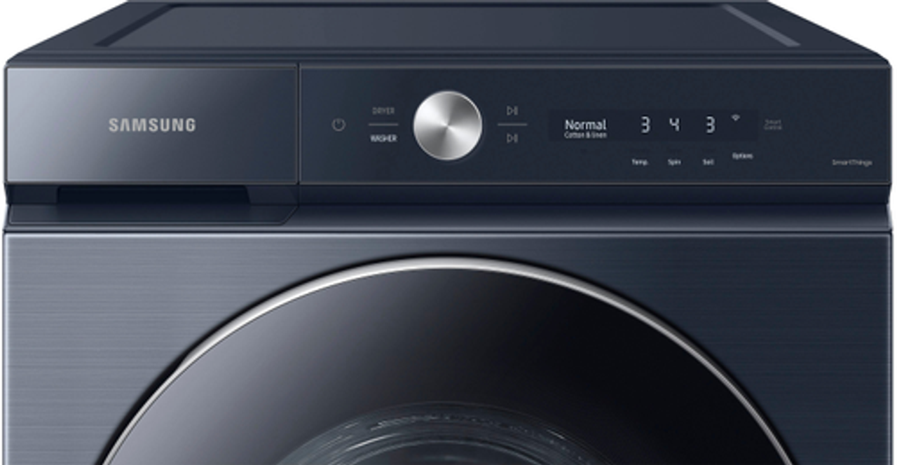 Samsung - Bespoke 5.3 cu. ft. Ultra Capacity Front Load Washer with AI OptiWash and Auto Dispense - Brushed Navy