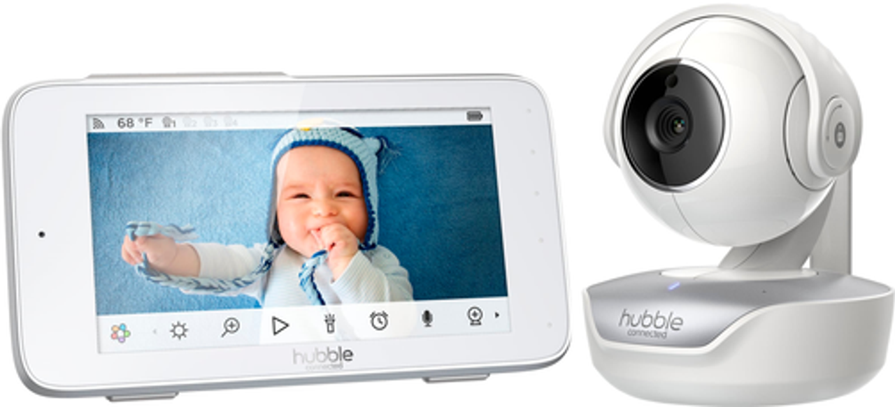 Hubble Connected - Nursery Pal Premium with Hubble Grip 5" HD Smart Baby Monitor with Pan, Tilt, Zoom and Touch Screen