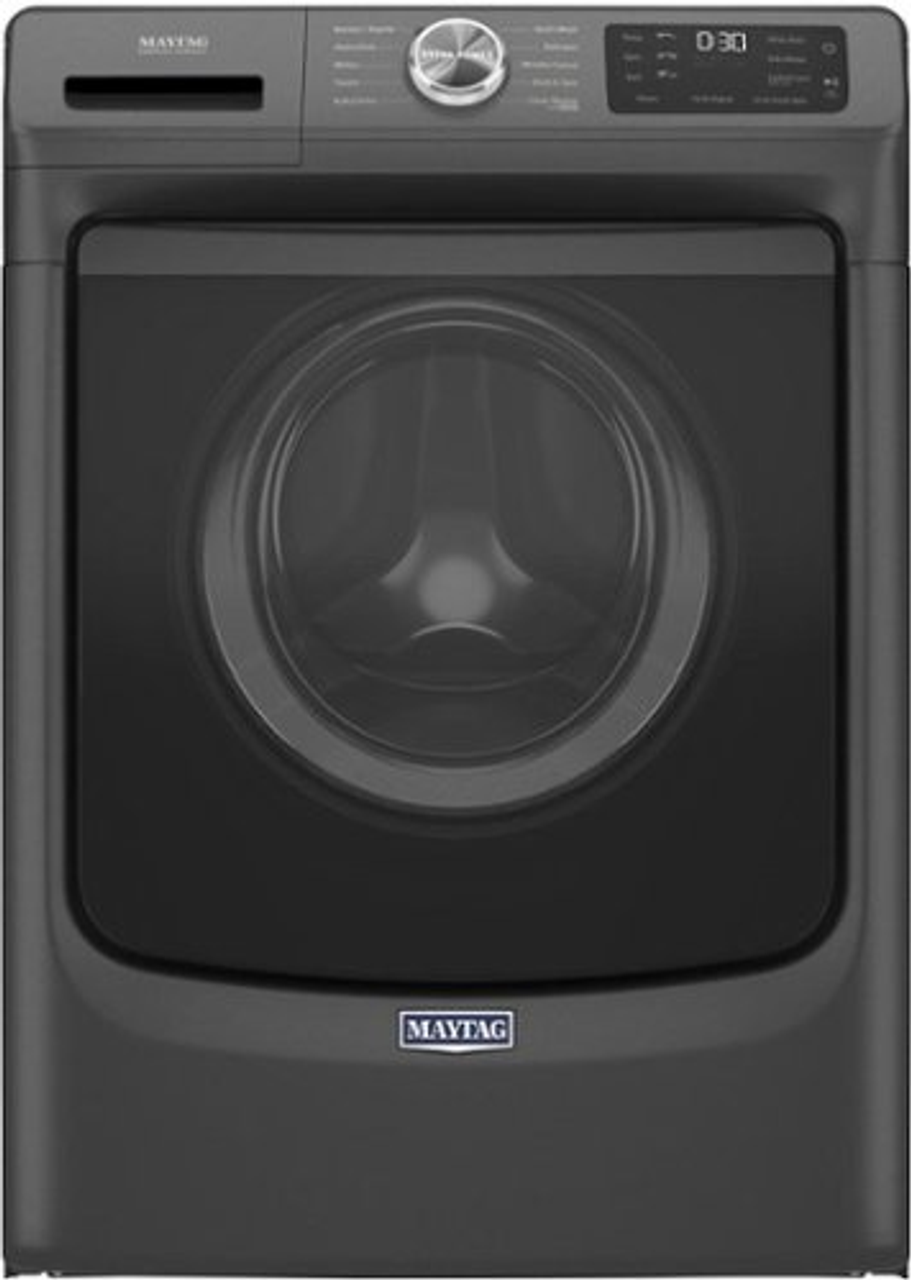 Maytag - 4.5 Cu. Ft. High Efficiency Stackable Front Load Washer with Steam and Extra Power Button - Volcano Black