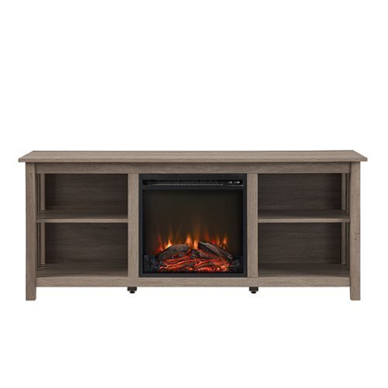 Walker Edison - Mission-Style Fireplace TV Stand for TVs up to 65” - Driftwood