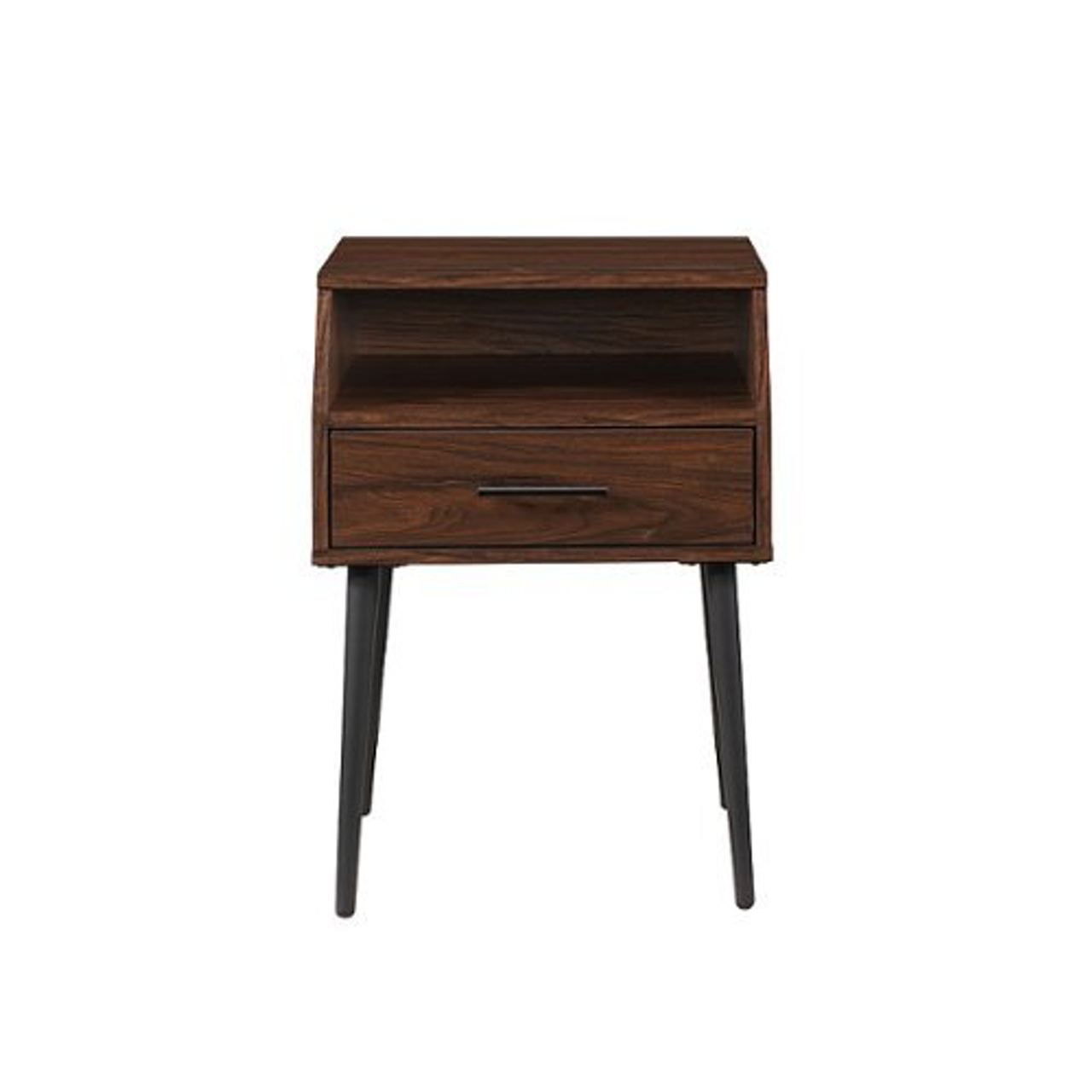 Walker Edison - Contemporary 1-Drawer Side Table - Dark Walnut/Black