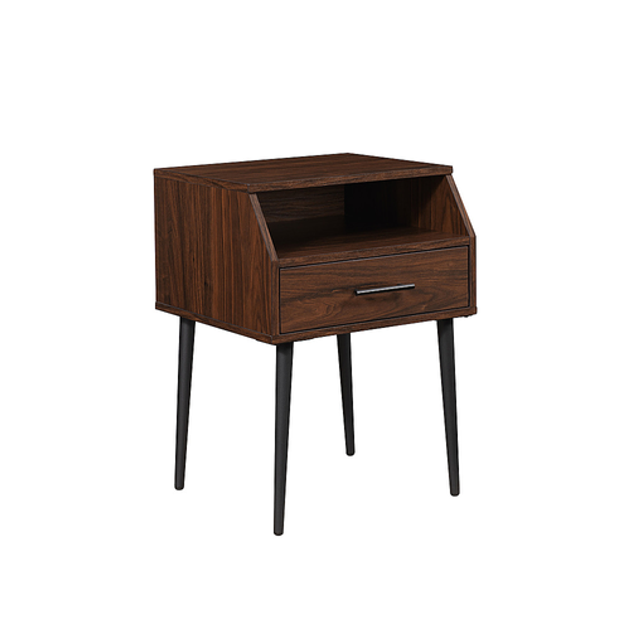 Walker Edison - Contemporary 1-Drawer Side Table - Dark Walnut/Black