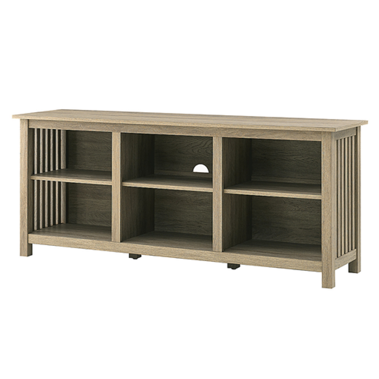 Walker Edison - Mission-Style 6-Cubby TV Stand for TVs up to 65” - Driftwood