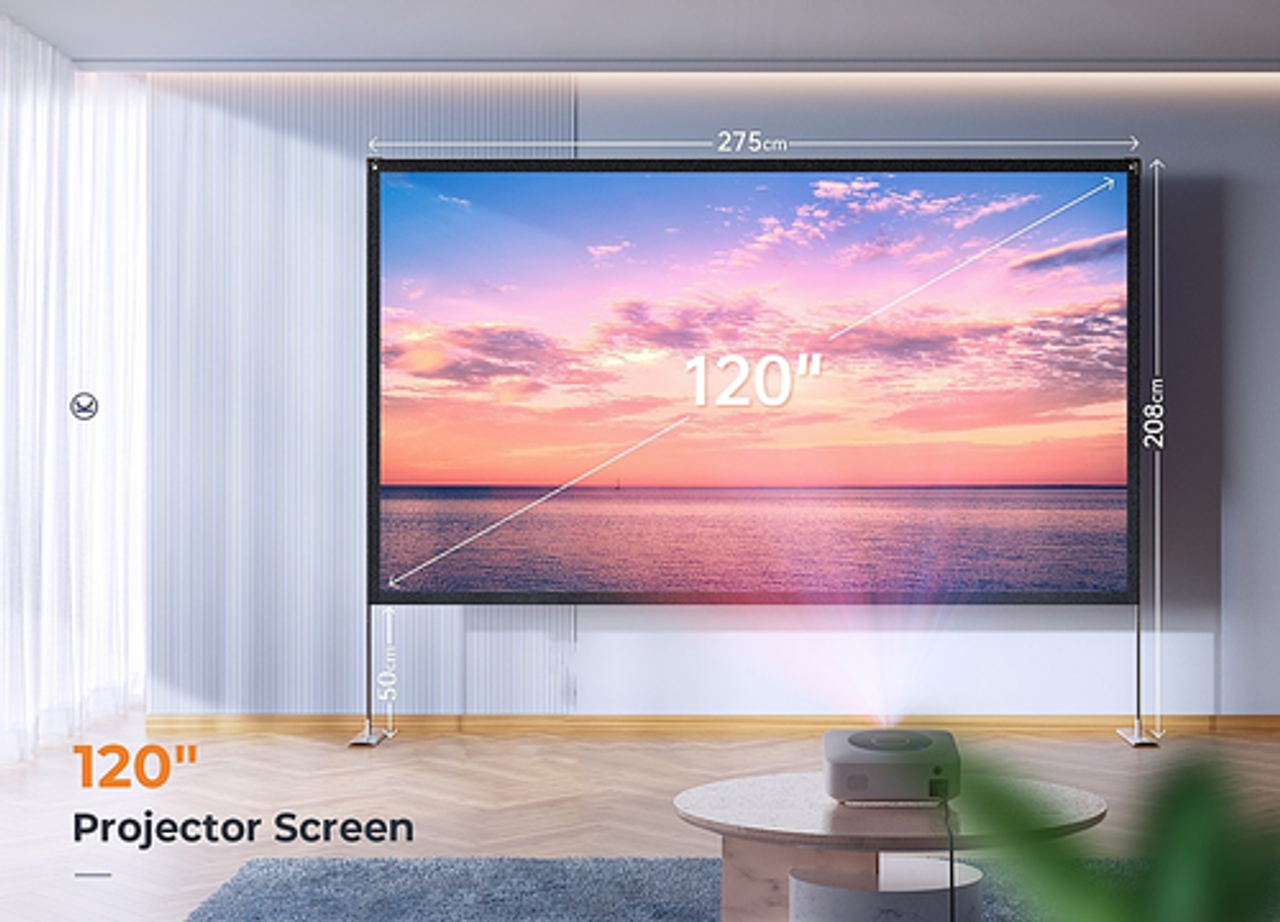 Vankyo - Staytrue 120" T Projector Screen - White - White