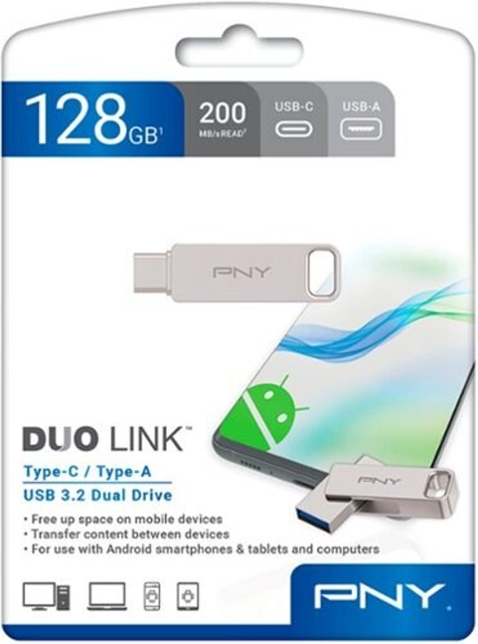 PNY - DUO Link 128GB USB 3.2 Gen 1 Type-C OTG Flash Drive