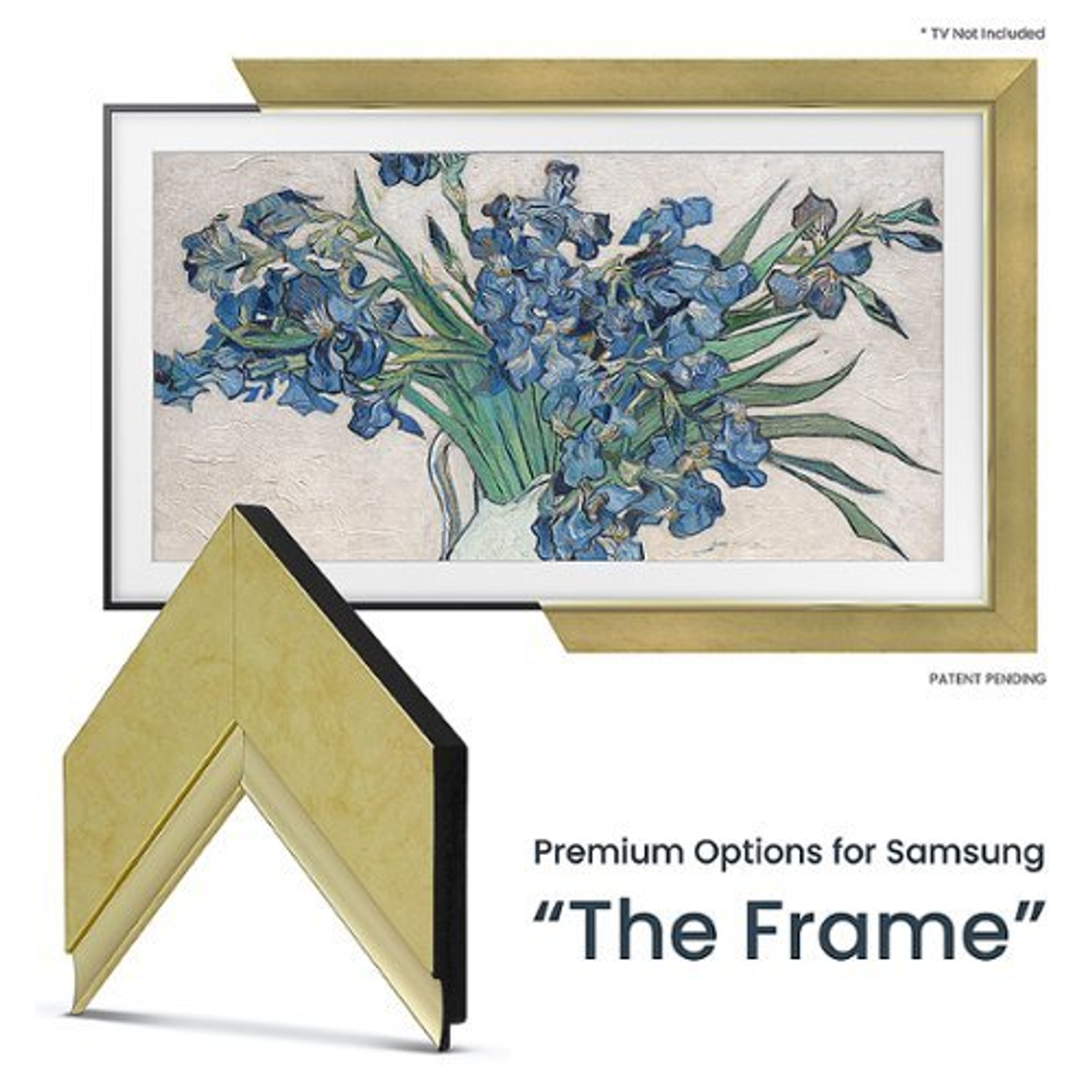 Frame My TV.com - Deco Premiere Bezel for Samsung the Frame TV - 55" (2021-2022) - Contemporary Gold