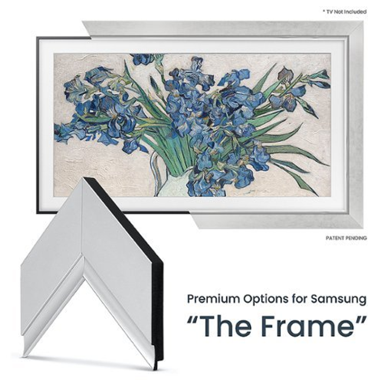 Frame My TV.com - Deco Premiere Bezel for Samsung the Frame TV - 65" (2021-2022) - Contemporary Silver