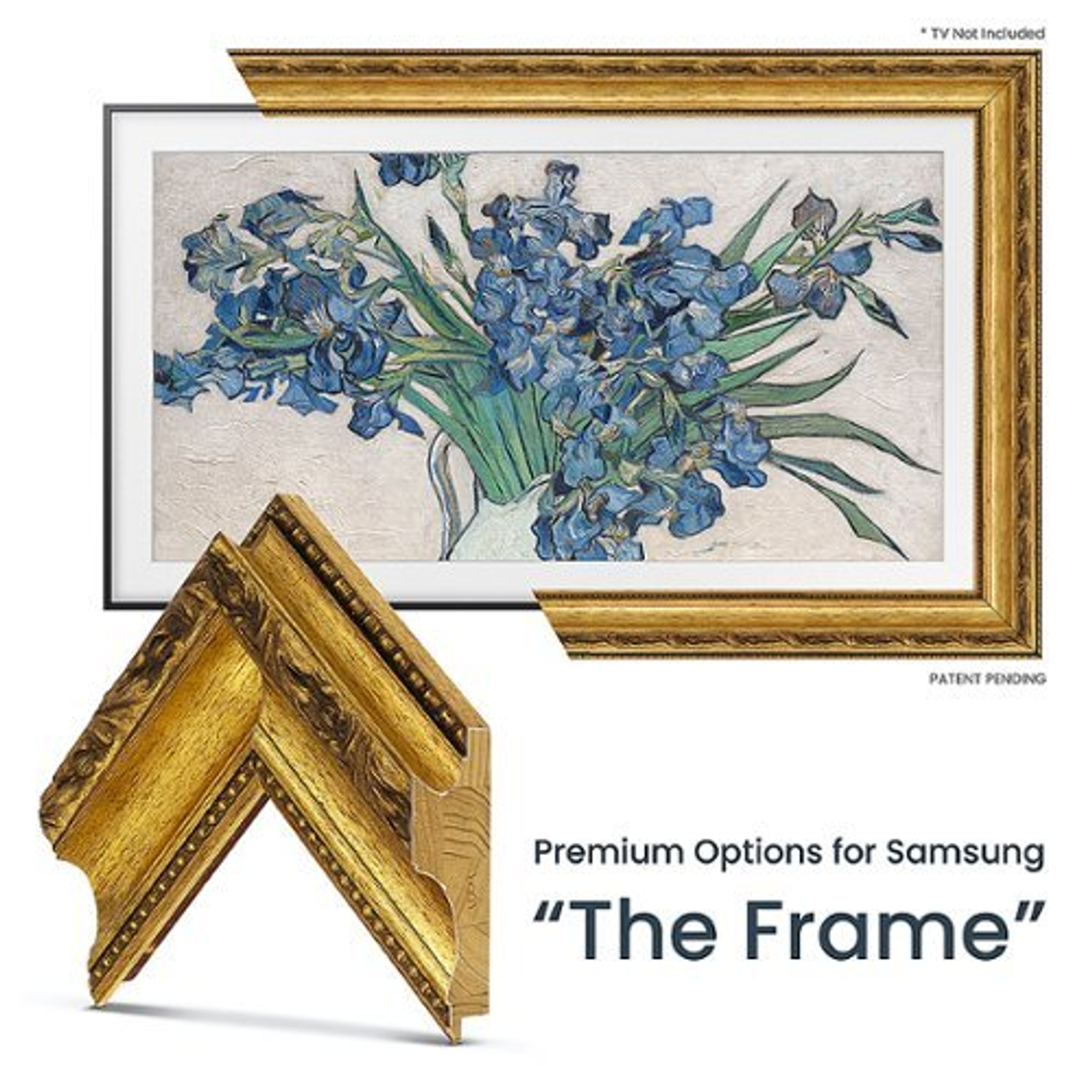 Frame My TV.com - Deco Premiere Bezel for Samsung the Frame TV - 32" (2021-2022) - Ornate Gold