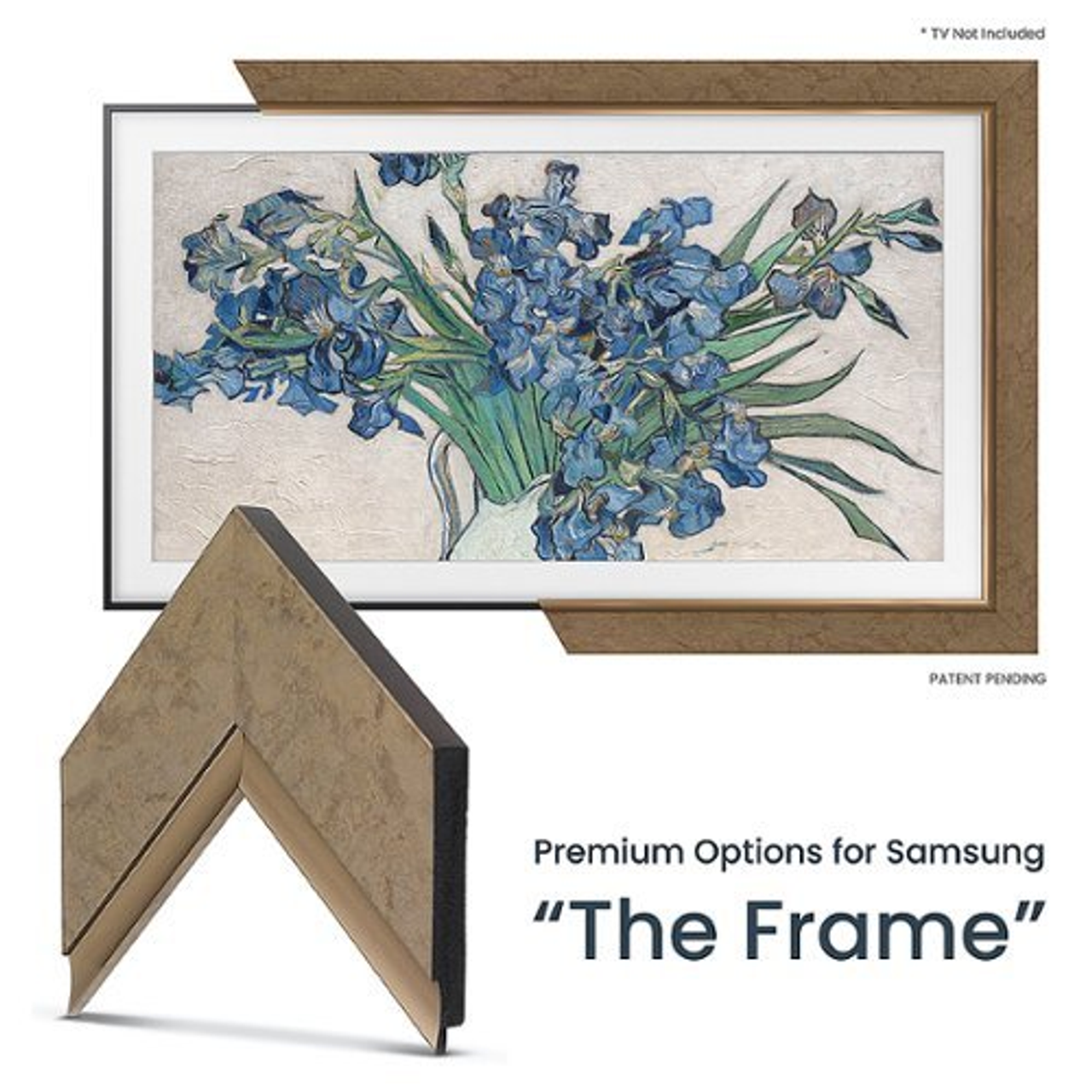 Frame My TV.com - Deco Premiere Bezel for Samsung the Frame TV - 50" (2021-2022) - Contemporary Bronze