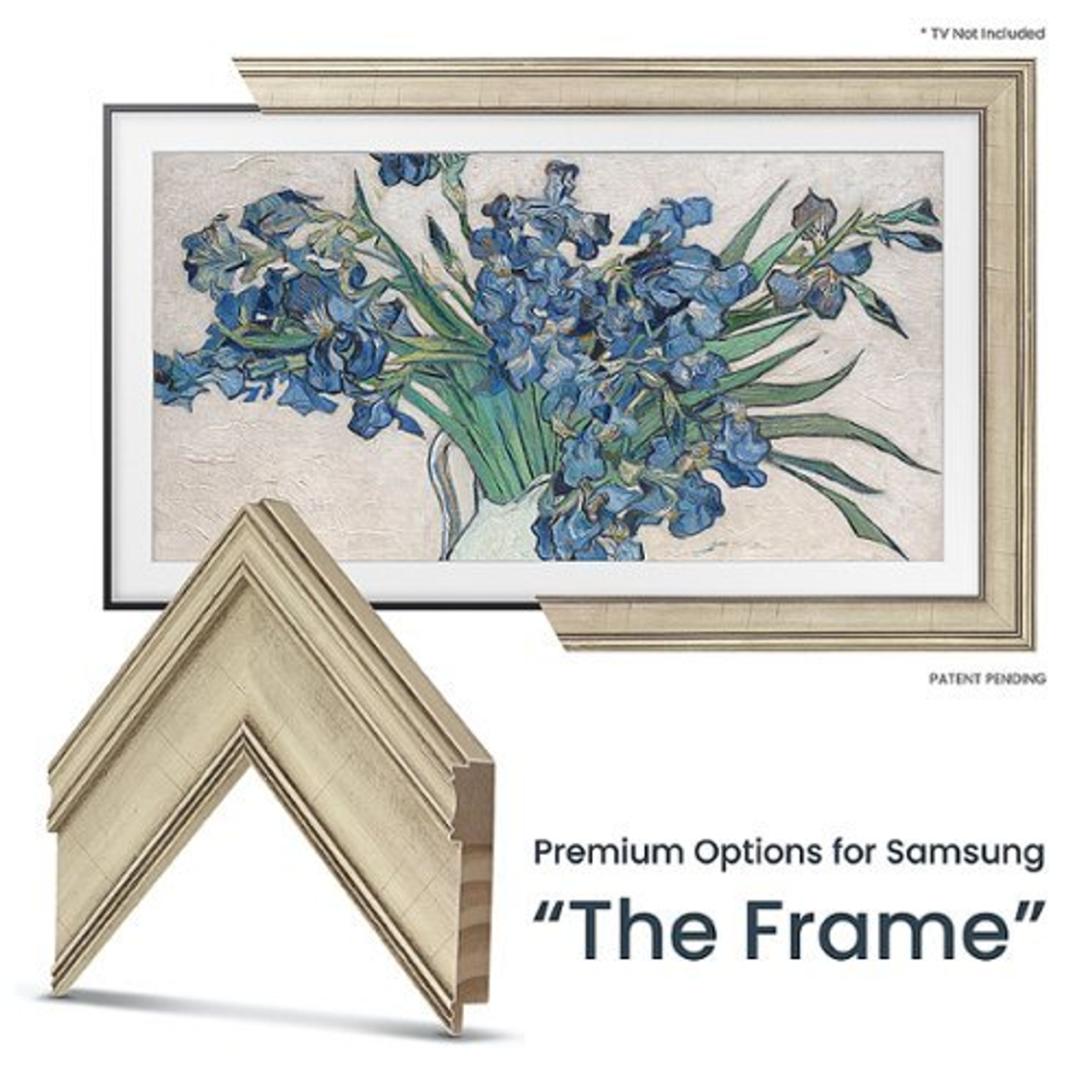 Frame My TV.com - Deco Premiere Bezel for Samsung the Frame TV - 32" (2021-2022) - Antique White