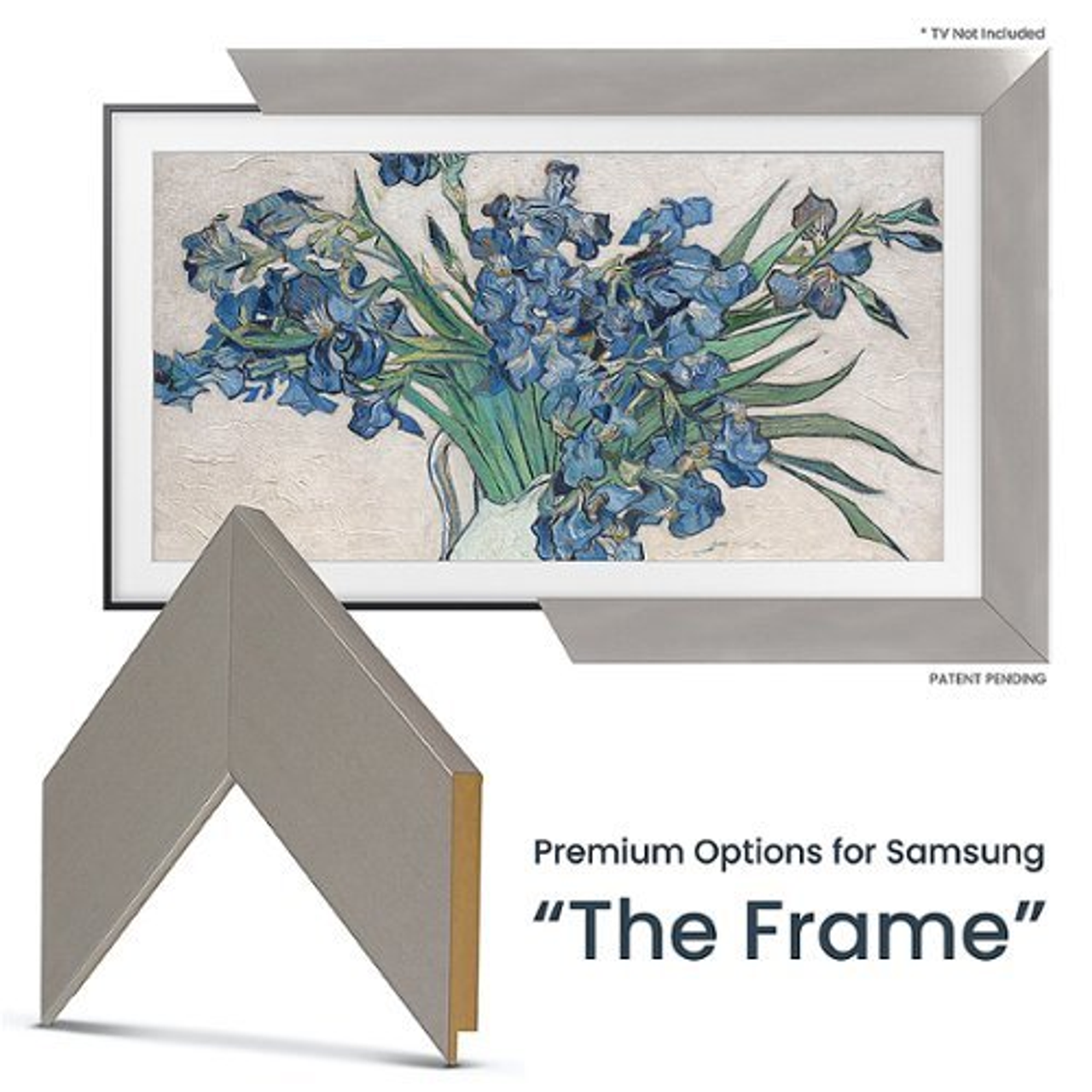 Frame My TV.com - Deco Premiere Bezel for Samsung the Frame TV - 55" (2021-2022) - Brushed Stainless