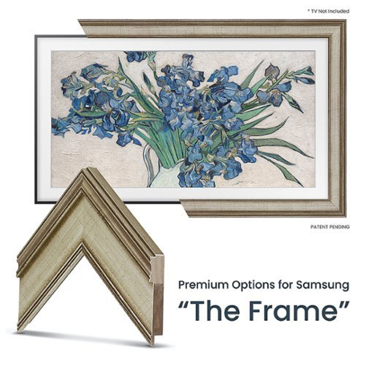 Frame My TV.com - Deco Premiere Bezel for Samsung the Frame TV - 32" (2021-2022) - Warm Silver