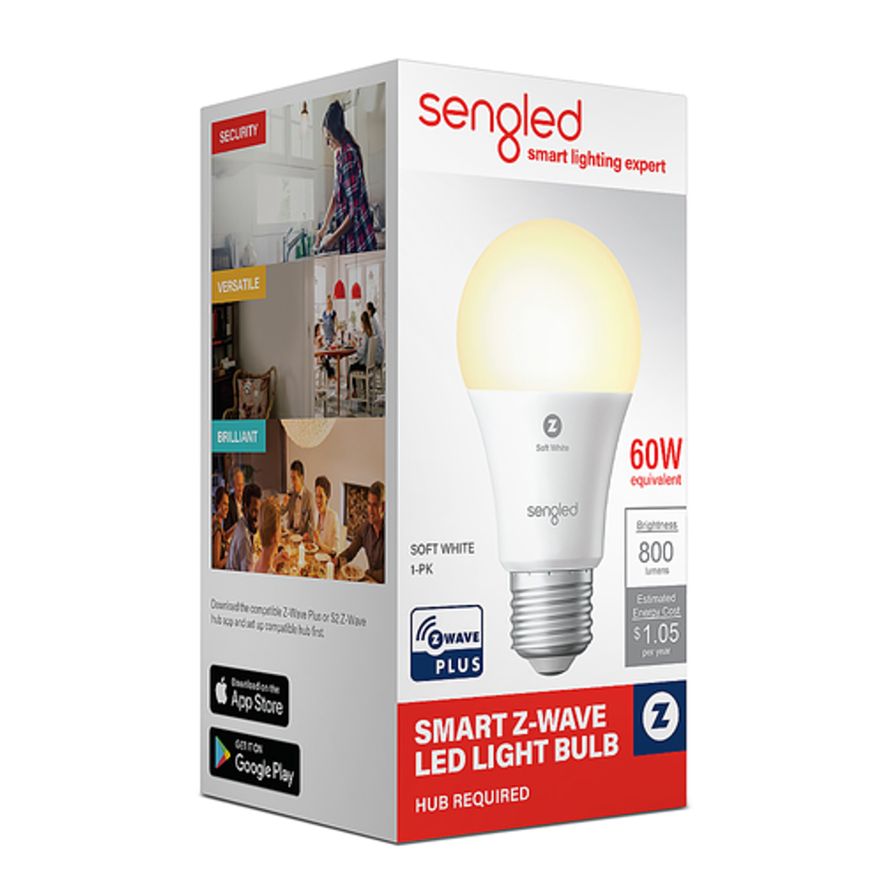 Sengled - Zwave 8.7W A19 LED Light Bulb - White